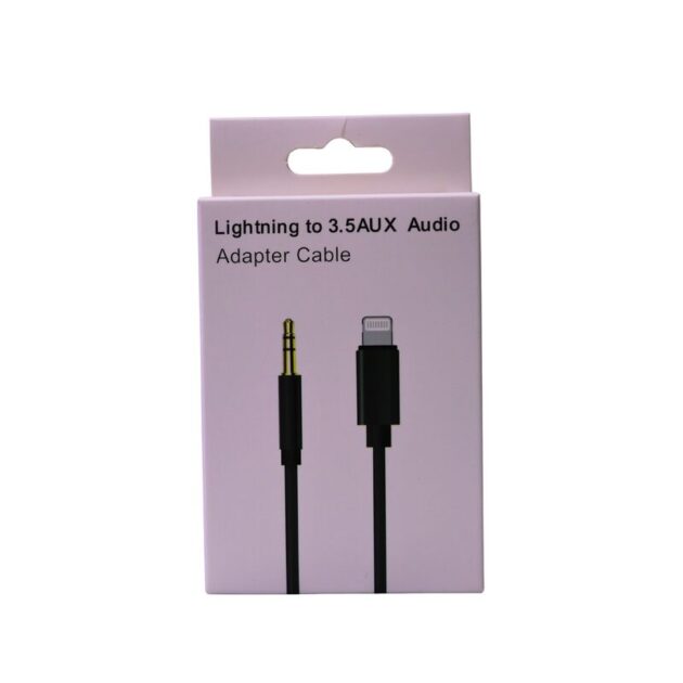 1m, Lightning - Audio-jack, AUX, 3.5mm cable - Black