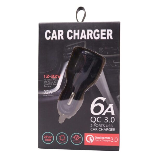 2 Port USB Car Charger (black)