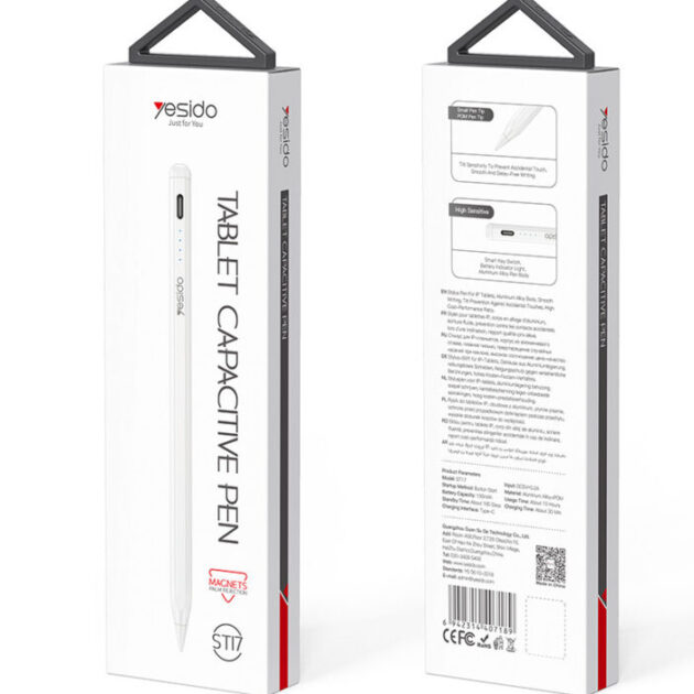 ST17 Aluminum Alloy Magnetic Adsorption Real-time Display Of Power Supply Stylus Pen For IP Tablet