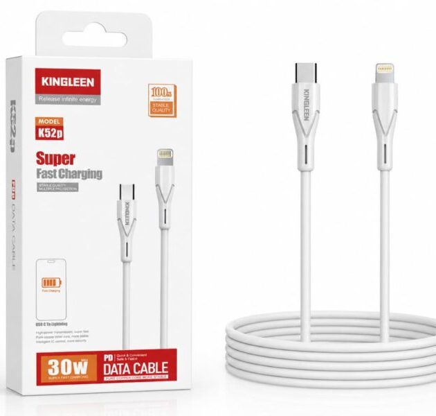 كابل شحن للايفون  KINGLEEN TIP-C TO LITHING 30W