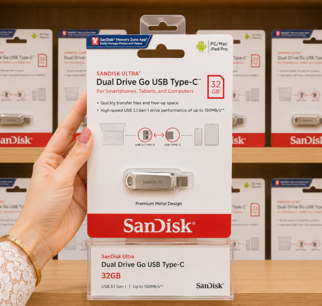 فلاشة ذاكرة  SANDISK 2DUAL DRIVE TIP-C & USB  - 32G