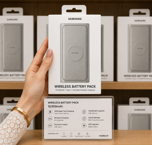 باور بانك SAMSUNG 10000MA 25W WIRELESS  PD & USB DUAL PORT