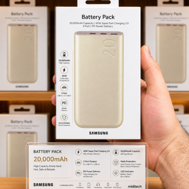 باور بانك SAMSUNG 20000MA 45W PD & USB 3 PORT