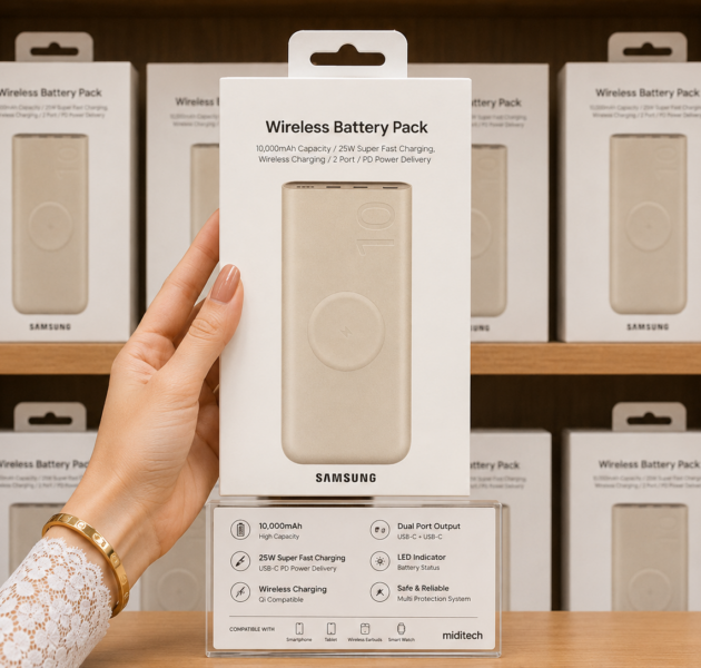 باور بانك   SAMSUNG 10000MA 25W PD & USB  & WIRELESS -  DUAL PORT